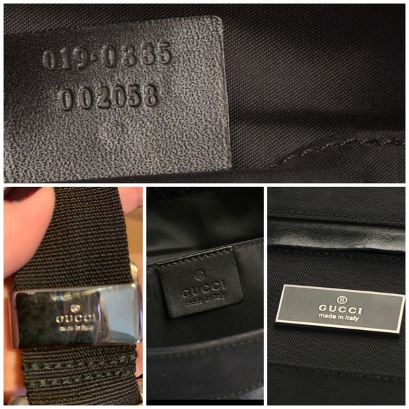 GUCCI BLACK NYLON W/LEATHER TRIM UTILITY STYLE SHOULDER BAG - Picture 14 of 15